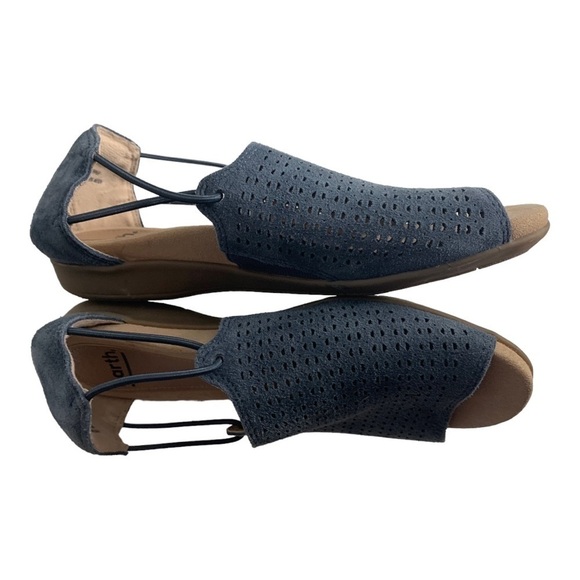 Earth Alder Abra Indigo Suede Perforated Open Toe Comfort Sandals Shoes Sz 6M - Picture 8 of 12